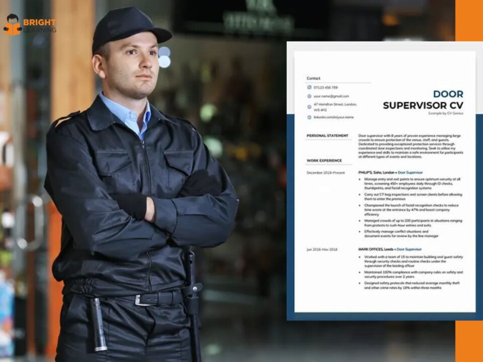 Door Supervisor CV Sample- essential elements required in a door supervisor's CV